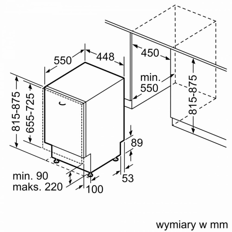 Zmywarka Bosch pod zabudowę SPV2HMX42E 3 kosze
