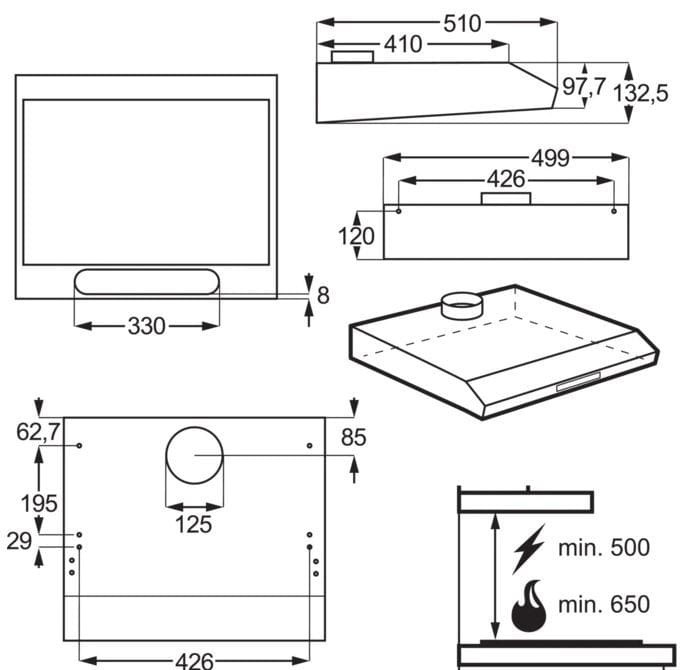 Electrolux Okap podszafkowy LFU215X