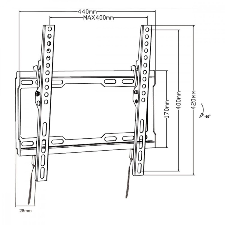 Maclean Uchwyt do TV 32-70'' 45kg MC-412 VESA 400x400
