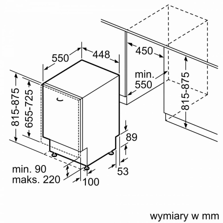 Bosch Zmywarka 3 kosz SPV6YMX08E pod zabudowę