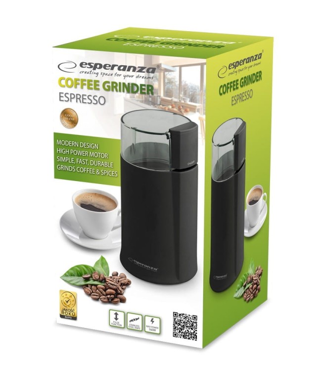 Esperanza młynek do kawy Espresso czarny EKC001K