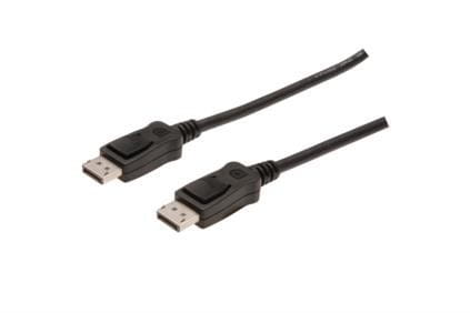 Digitus Kabel połączeniowy DisplayPort z zatrzaskami 4K 60Hz UHD Typ DP/DP M/M czarny 2m