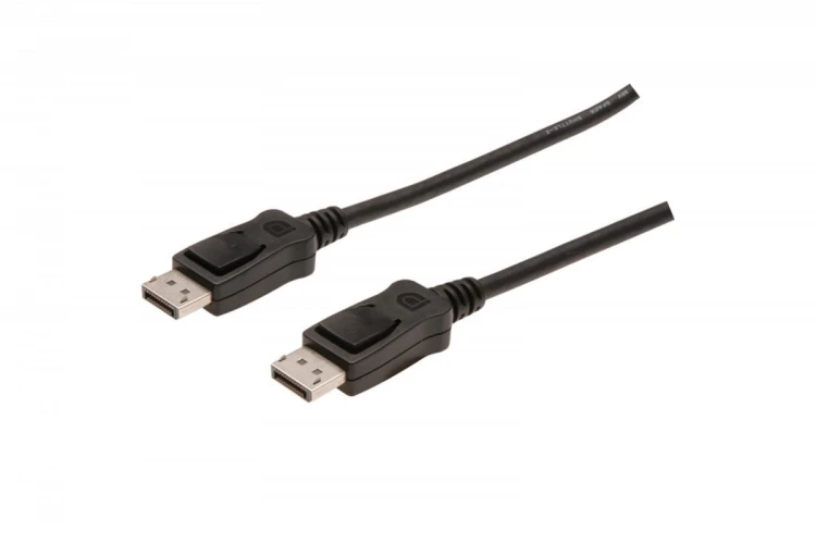 Digitus Kabel połączeniowy DisplayPort z zatrzaskami 1080p 60Hz FHD Typ DP/DP M/M czarny 5m
