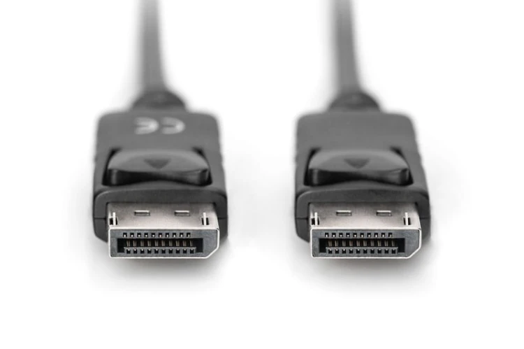 Digitus Kabel połączeniowy DisplayPort z zatrzaskami 1080p 60Hz FHD Typ DP/DP M/M czarny 1m
