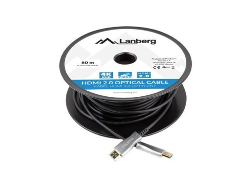 Lanberg Kabel HDMI M/M v2.0 CA-HDMI-20FB-0800-BK 80m czarny