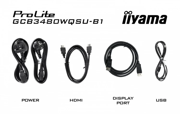 IIYAMA Monitor 34 cale GCB3480WQSU-B1 VA,UWQHD,180HZ,0.4ms,1500R(Curved),   2xHDMI,2xDP,2xUSB 3.2,2x3W,HDR400,HAS(110mm),VESA(100x100mm)