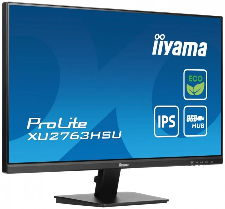 IIYAMA Monitor 27 cali ProLite XU2763HSU-B1 IPS,100HZ,ECO,3ms,SLIM,HDMI,DP,2x USB3.2 TCO,EPEAT