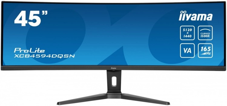 IIYAMA Monitor 44.5 cala XCB4594DQSN-B1 VA,DQHD,165HZ,USB-C-DOCK,RJ45,32:9,1500R,450cd/m2,3000:1,0.8ms,3xUSB,2xHDMI,1xDP,2x3W,PowerDelivery-90W