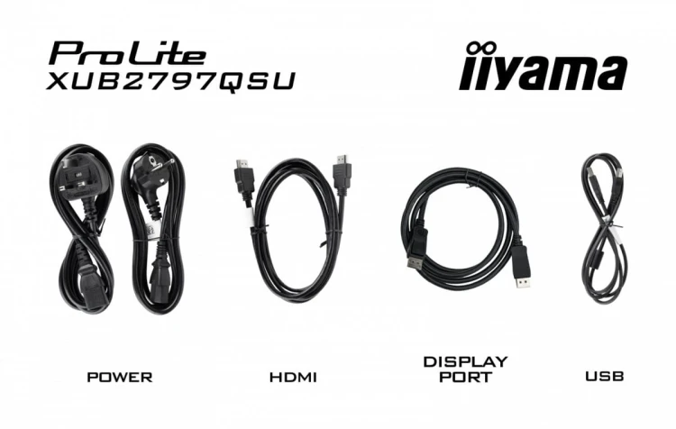 IIYAMA Monitor 27 cali XUB2797QSU-B1 IPS,HDMI,DP,100Hz,QHD,HAS(150mm),1ms,   2xUSB(3.2),2x2W,ADAPTIVE SYNC,FlickerFree