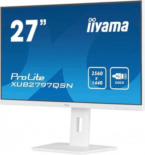 IIYAMA Monitor 27 cali XUB2797QSN-W1 IPS,QHD,USB-c Dock 65W,HDMI, WHITE