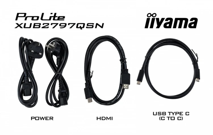 IIYAMA Monitor 27 cali XUB2797QSN-W1 IPS,QHD,USB-c Dock 65W,HDMI, WHITE