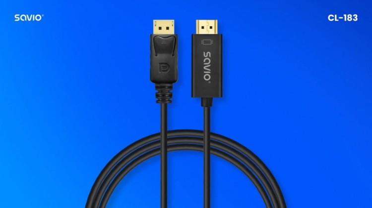 Savio Kabel  Display Port do HDMI 1,5m, CL-183