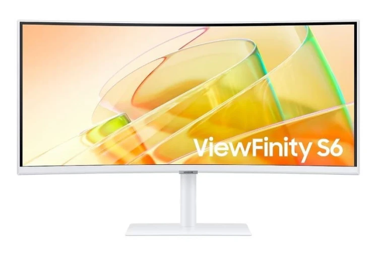 Samsung Monitor 34 cale ViewFinity S65CT VA 3440x1440 UWQHD 21:9 1xHDMI 1xDP 2xTB 4.0(90W/15W) 3xUSB 3.0 LAN 5ms 100Hz HAS+PIV gł. zakrzyw. biały 2Yd2