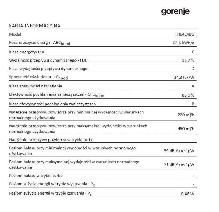 Gorenje Okap teleskopowy TH64E4BG