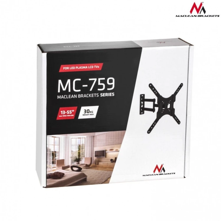 Maclean Uchwyt do TV MC-759 13-60 cali 30 kg Czarny