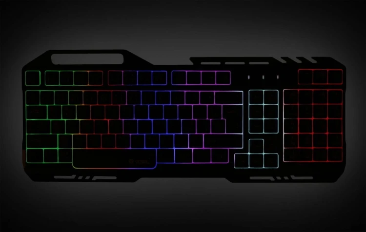 YENKEE Klawiatura YKB 3200 Shadow metalowa, podświetlenie LED
