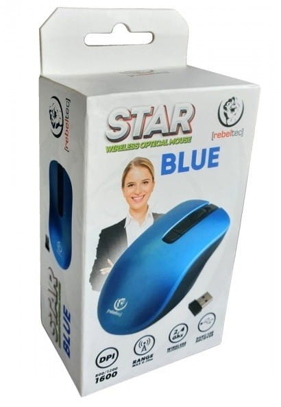 Rebeltec Mysz bezprzewodowa Rebeltec STAR blue 800/1000/1600 DPI