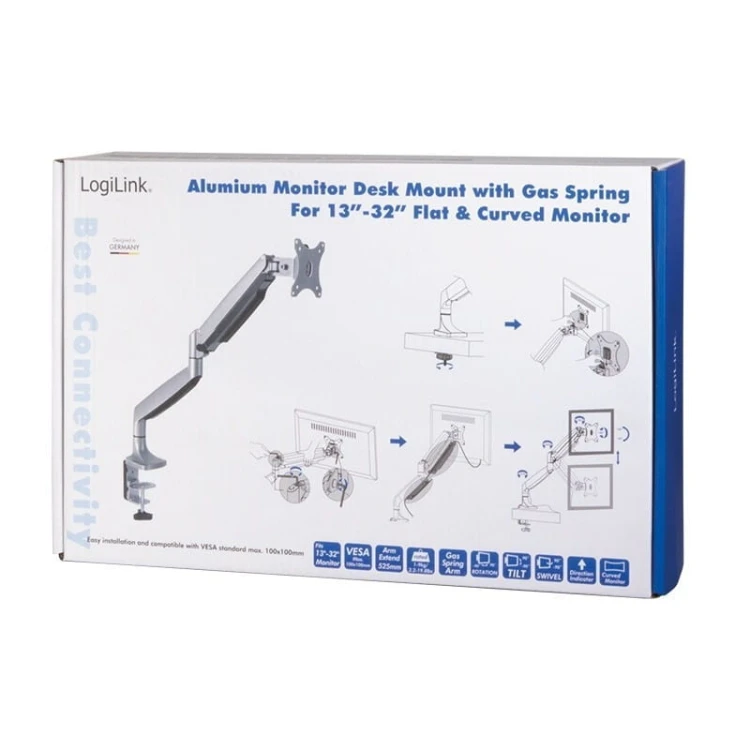 LogiLink Uchwyt na monitor 13-27 cali max 9kg.