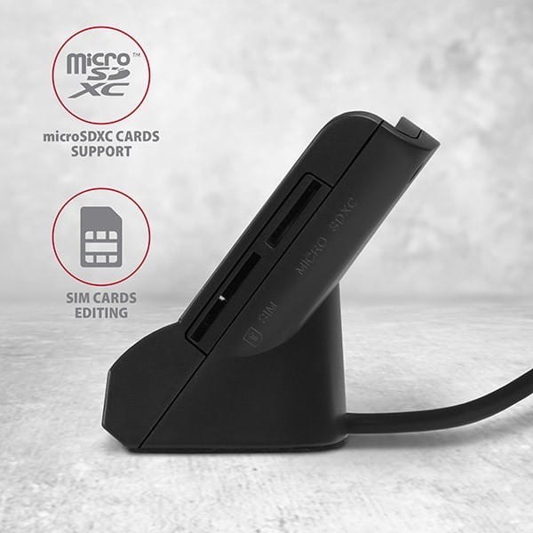 AXAGON CRE-SM2 Czytnik kart identyfikacyjnych &amp; SD/microSD/SIM USB