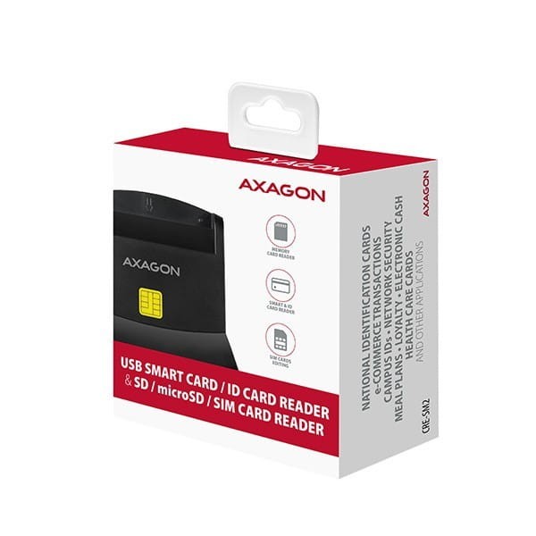 AXAGON CRE-SM2 Czytnik kart identyfikacyjnych &amp; SD/microSD/SIM USB