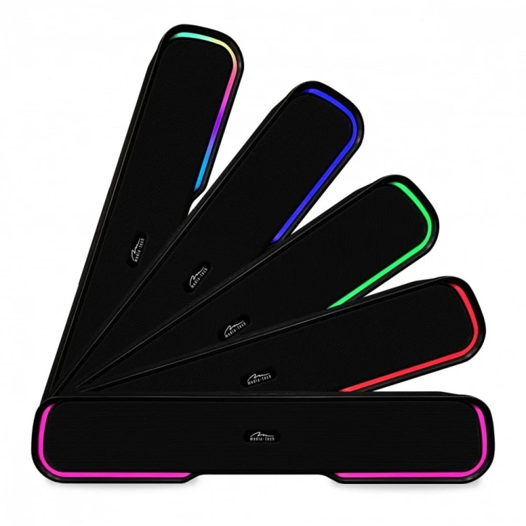Media-Tech Głośnik Bluetooth typu Soundbar PHANTOM BT MT3180 Bluetooth 5.1+EDR/MP3/MicroSD/USB/AUX/Wbudowany Mikrofon/Micro-USB/RGB/RMS 10W/ PMPO 450W