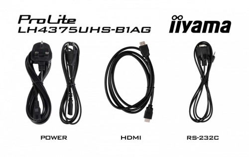 IIYAMA Monitor 42.5 cala ProLite LH4375UHS-B1AG, 24/7,IPS,ANDROID.11,4K,500cd/m2,WiFi,3xHDMI,DP,Daisy/Chain,2xUSB,2x10W,RJ45,iiSignage2,FailOver,SDM,4
