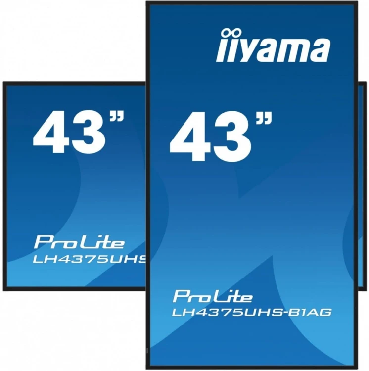 IIYAMA Monitor 42.5 cala ProLite LH4375UHS-B1AG, 24/7,IPS,ANDROID.11,4K,500cd/m2,WiFi,3xHDMI,DP,Daisy/Chain,2xUSB,2x10W,RJ45,iiSignage2,FailOver,SDM,4