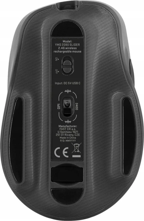 YENKEE Mysz bezprzewodowa 2,4Ghz akumulator 6 przycisków 2400DPI