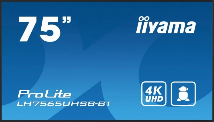 IIYAMA Monitor 75 cali LH7565UHSB-B1, 24/7, IPS, ANDROID 11, 4K, 800cd, iiSignage2, SDM, 2x HDMI, DP, 2x USB,2x 10W, RJ45, WiFi, 4/32GB, PION/POZIOM,