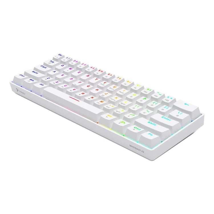 Savio Klawiatura mechaniczna Whiteout X2, Blue Outemu, Hot Swap