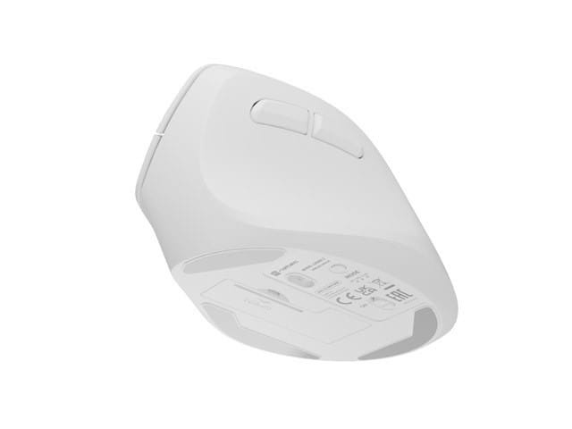 Natec Mysz bezprzewodowa wertykalna Crake 2 BT 5.2 + 2.4GHz biała