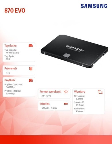 Samsung Dysk SSD 870EVO MZ-77E4T0B/EU 4TB