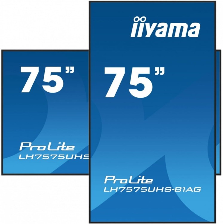 IIYAMA Monitor 75 cali LH7575UHS-B1AG, 24/7,IPS,ANDROID.11,4K,500cd/m2,WiFi,3xHDMI,DP,Daisy/Chain,2xUSB,2x10W,RJ45,iiSignage2,FailOver,SDM,4GB/32GB,me