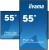 IIYAMA Monitor 55 cali LH5565UHSB-B1, 24/7, IPS, ANDROID 11, 4K, 800cd, iiSignage2, SDM, 2x HDMI, DP, 2x USB,2x 10W, RJ45, WiFi, 4/32GB, PION/POZIOM,