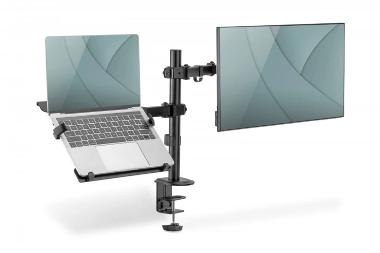 Digitus Uchwyt biurkowy na monitor z uchwytem na notebooka 1xLCD 32" 9kg, 1xNotebook 15,4" 4kg