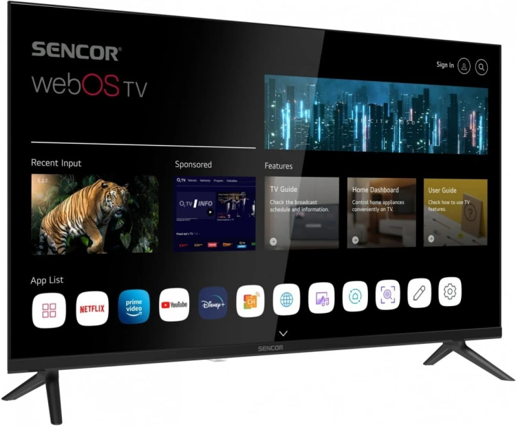 Sencor Telewizor 32 cale Smart webOS LG 12/240V SLE 32S830WB Wi-Fi BT5.0