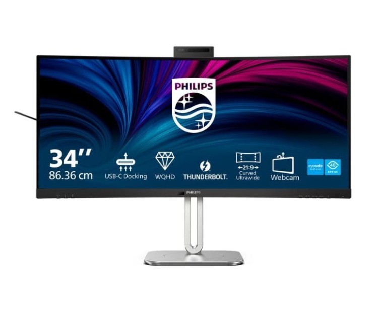Philips Monitor 34B2U6603CH 34 cale Curved VA HDMIx2 DP HAS Thunderbolt RJ45