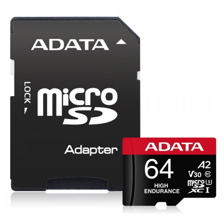 Adata Karta microSD High Endurance 64GB UHS1 U3 V30 A2 100/80MB/s + Adapter