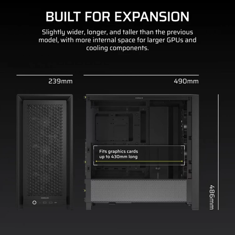 Corsair Obudowa FRAME 4000D RS Black Mid Tower ATX