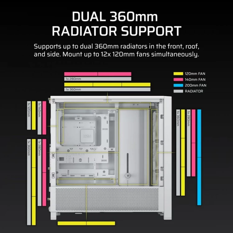 Corsair Obudowa FRAME 4000D RS White Mid Tower ATX