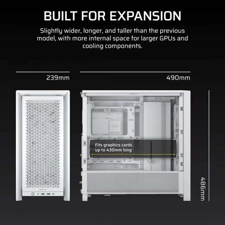 Corsair Obudowa FRAME 4000D RS White Mid Tower ATX