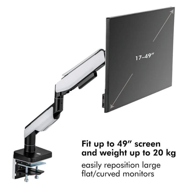 LogiLink Uchwyt do monitora,VESA 17-49 cali gazowy, max. 20kg