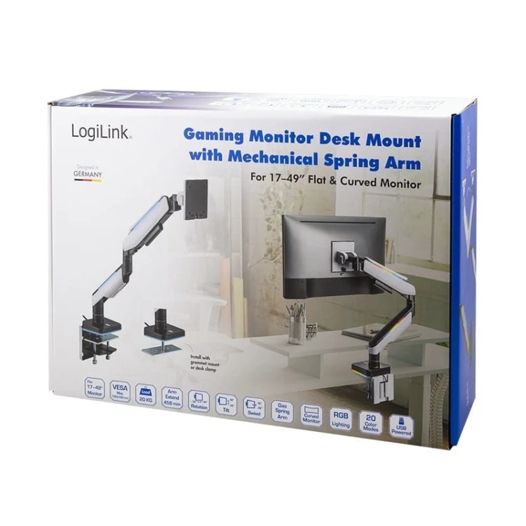 LogiLink Uchwyt do monitora,VESA 17-49 cali gazowy, max. 20kg