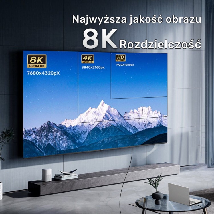 Unitek Kabel optyczny HDMI 2.1 AOC 8K 120Hz 10m; C11085GY01-10M