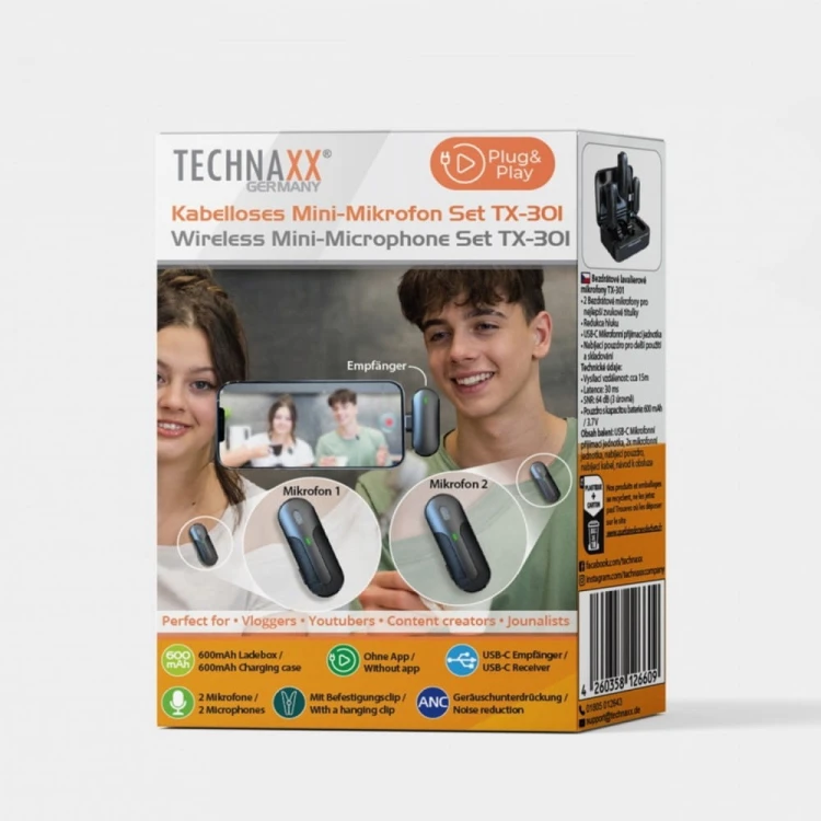 Technaxx Deutschland GmbH &amp; Co. KG Bezprzewodowy mikrofon 2 sztuki TX-301