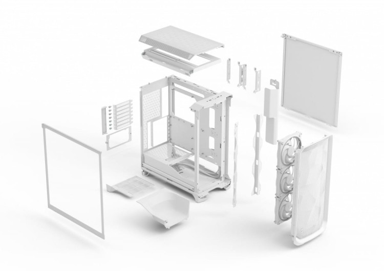 Fractal Design Obudowa Meshify 3 White RGB TG Light Tint