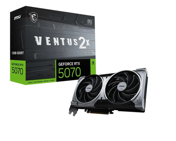MSI Karta graficzna GeForce RTX 5070 12G VENTUS 2X OC GDDR7 192bit HDMI/3DP