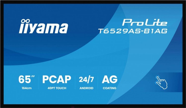 IIYAMA Monitor 65 cali T6529AS-B1AG VA,4K,HDMIx2,USB-C,RJ45,2x10W,WiFi,     Android 14, Signal FailOver, Whiteboard, iiSignage2 (CMS), iiControl (DMS)