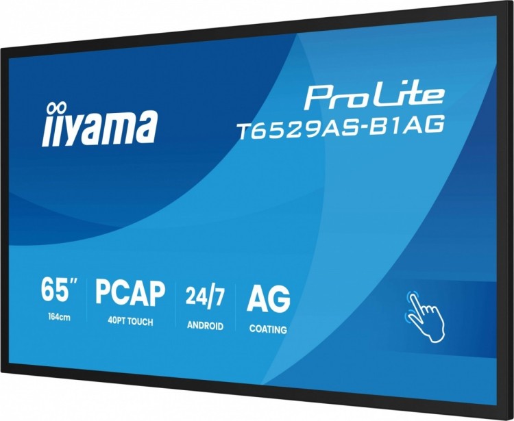 IIYAMA Monitor 65 cali T6529AS-B1AG VA,4K,HDMIx2,USB-C,RJ45,2x10W,WiFi,     Android 14, Signal FailOver, Whiteboard, iiSignage2 (CMS), iiControl (DMS)