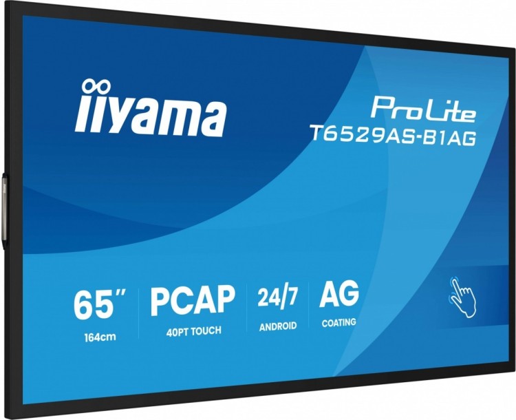 IIYAMA Monitor 65 cali T6529AS-B1AG VA,4K,HDMIx2,USB-C,RJ45,2x10W,WiFi,     Android 14, Signal FailOver, Whiteboard, iiSignage2 (CMS), iiControl (DMS)